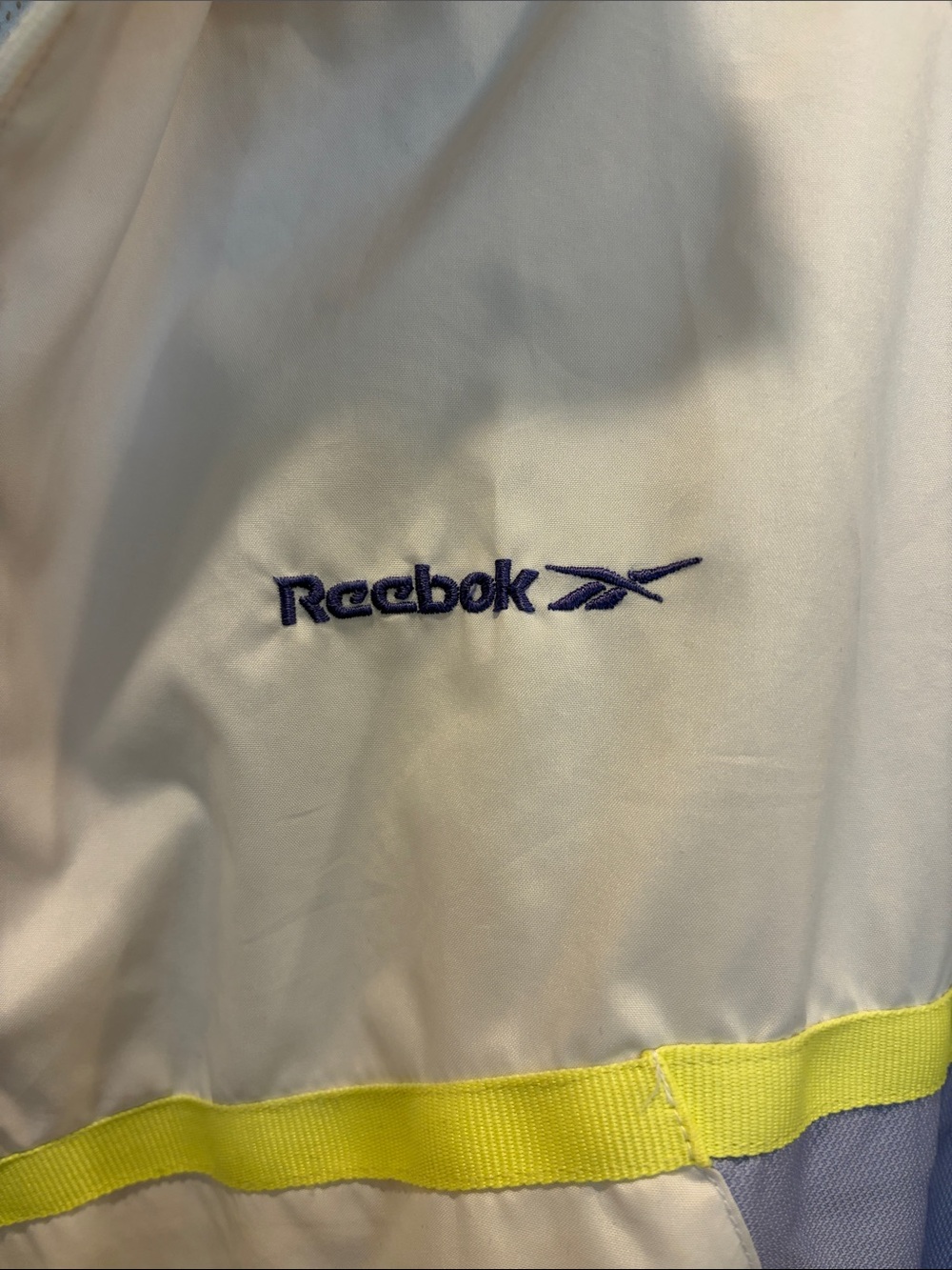 Reebok White Purple Windbreaker with Yellow Trim - Picture 3 of 6